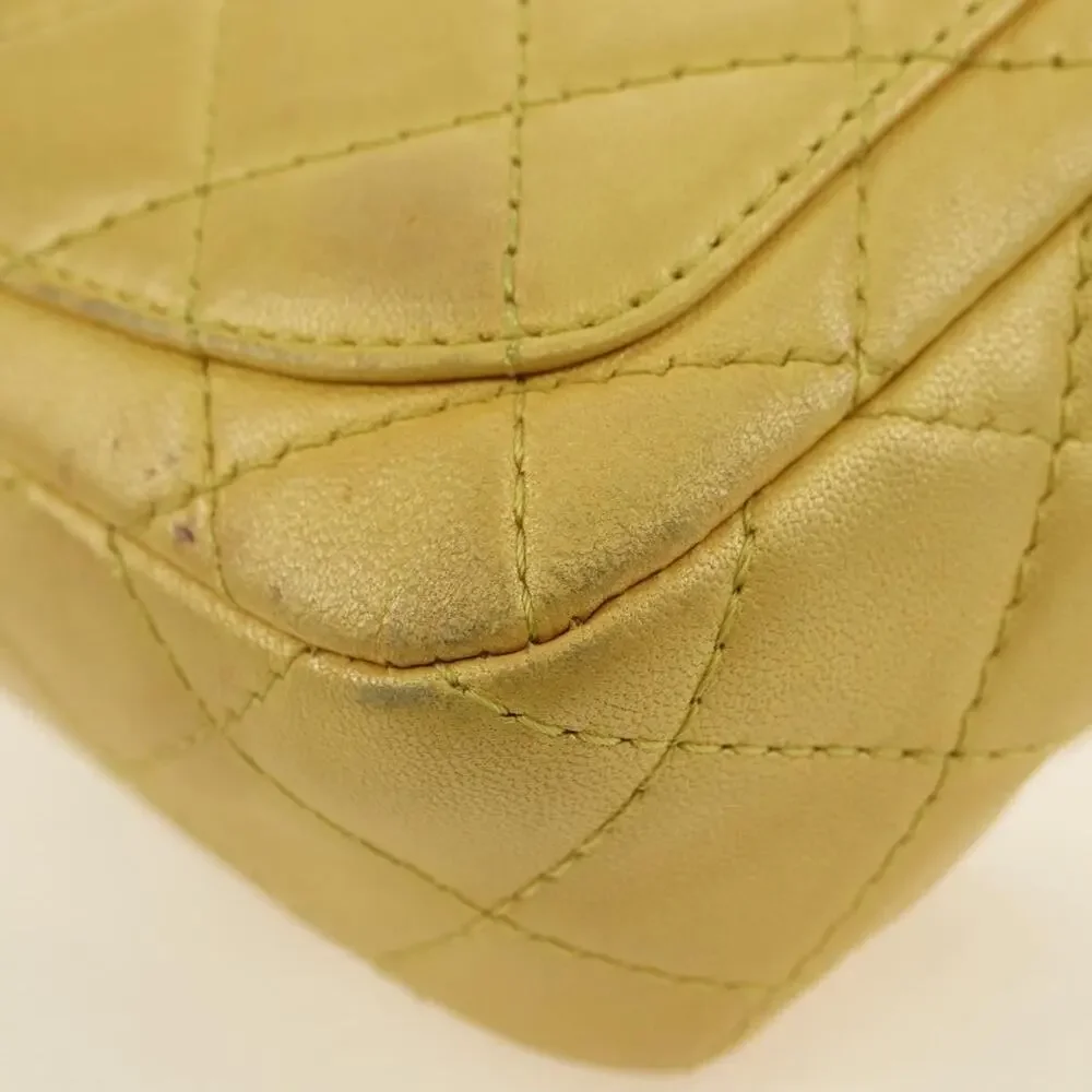 Chanel Mini Matelasse Lambskin 16 Chain Shoulder Bag Yellow Gold